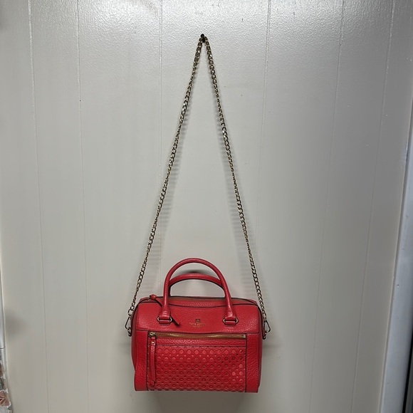 Kate Spade Red Satchel with Textured Design - Picture 7 of 14